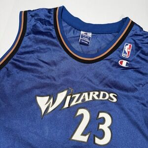 Michael Jordan Wizards Jersey Youth XL 18-20 Champion Blue #23 Vintage 2001-2003